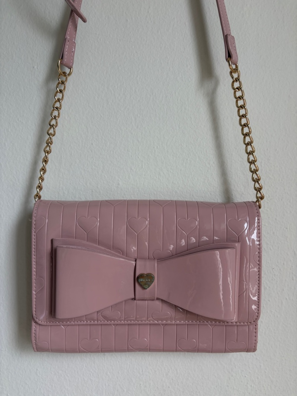 Betsey Johnson Pink Bow Shoulder Purse